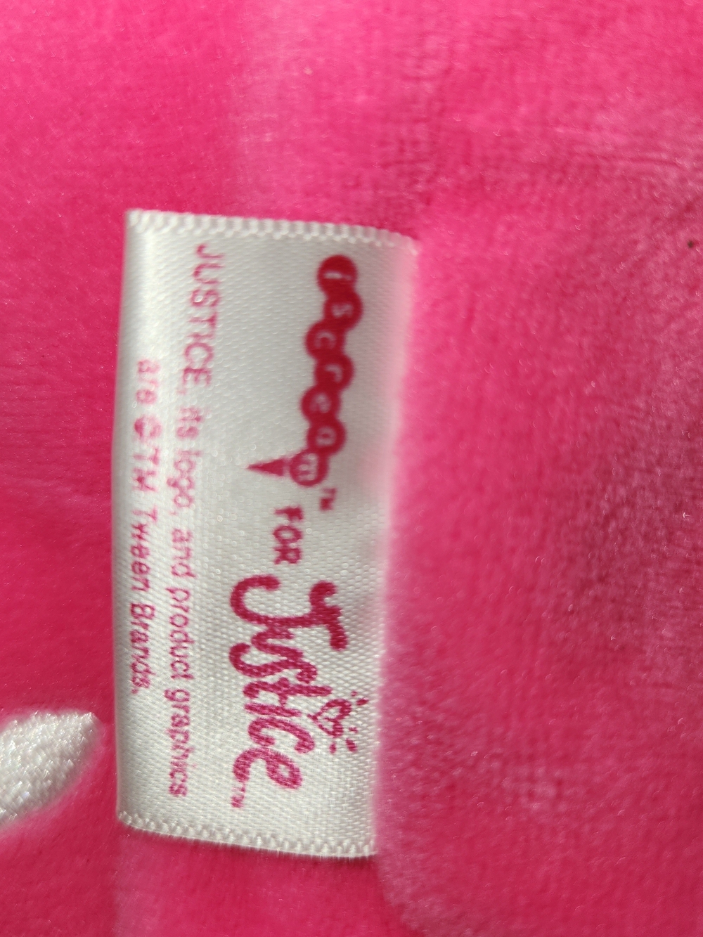 Justice Bright Pink "B" Plush Pillow with Donut Graphic - Picture 3 of 3